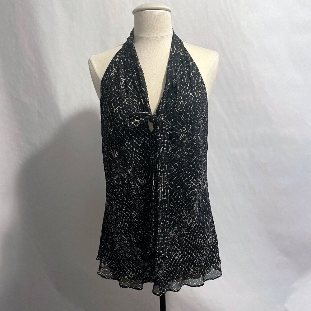 Banana Republic Black and Beige Halter Tank